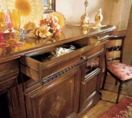 Sideboard Wohnzimmer Kommode mit Schubladen Holz Schrank Braun Neu