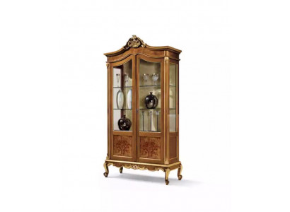 Holz Vitrinen Glas Schrank Echtholz Anrichte Vitrine Wohnzimmer Möbel