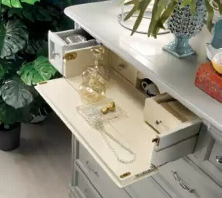 Kommode mit Spiegel Möbel Moderne Kommode Holz Schlafzimmer Weiß Neu
