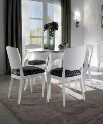 Esstisch Esszimmer Holz Weiß Rund Tisch Klassisch Italienische Möbel Tische Neu
