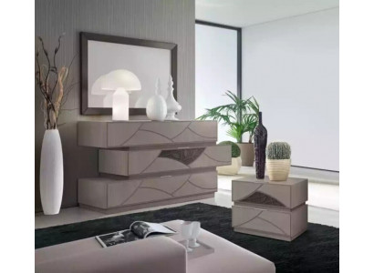 Set Kommode Spiegel Modern Kommoden Holz Design 2tlg. Schlafzimmer Neu
