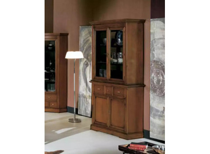 Klassische Vitrine Braun Glas Schrank Luxus Glasschrank Vitrinenschrank