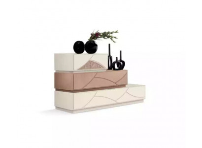 Italienische Möbel Design Kommode Modern Beige Luxus Holz Möbel Neu