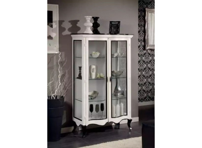 Wohnzimmer Möbel Anrichte Holz Vitrinen Glas Schrank Echtholz Vitrine