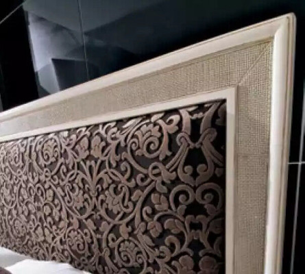 Bett 2x Nachttische 5tlg. Italienische Möbel Schlafzimmer Kommode Holz