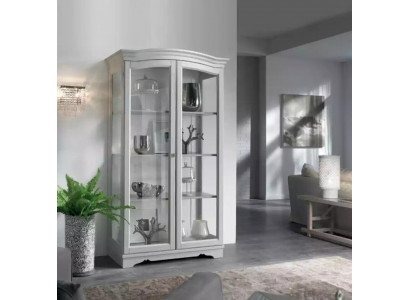 Vitrinen Schrank Echtholz Anrichte Vitrine Massiv Wohnzimmer Möbel Holz