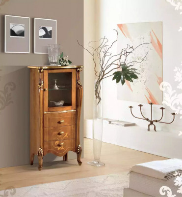 Klassische Braune Vitrine Esszimmer Möbel Luxus Anrichte Kommode Holz