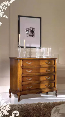 Klassische Kommode 4 Schubladen Luxus Anrichte Holzmöbel Arbeitszimmer
