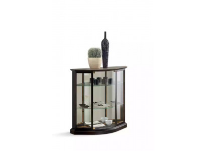 Klassische Vitrine Vitrinenschrank Schrank Glasschrank Braun Vitrine Neu