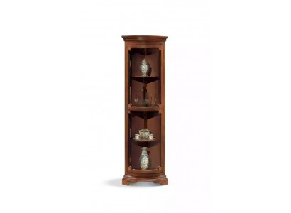 Eckvitrine Wohnzimmer Möbel Anrichte Holz Vitrinen Schrank Braun Neu