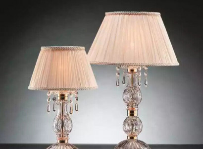 Antike Stil Beige Lampe Tischlampe Kronleuchter Kristall Tischleuchten