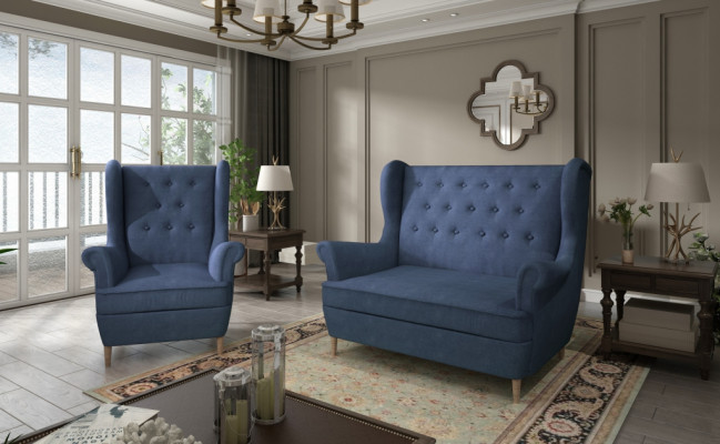 Chesterfield Couch Polster 2+1 Sitzer Polstermöbel Couchen Sofagarnitur Sofas