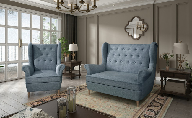 Chesterfield Couch Polster 2+1 Sitzer Polstermöbel Couchen Sofagarnitur Sofas