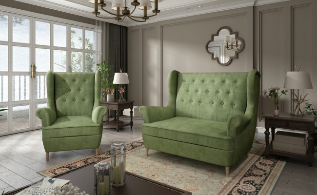 Chesterfield Couch Polster 2+1 Sitzer Polstermöbel Couchen Sofagarnitur Sofas