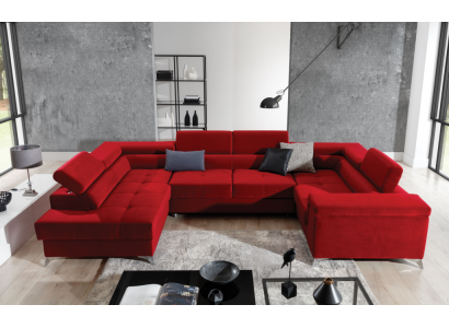 Ecksofa U-Form Sofa Couch Design Polster Schlafsofa Bettfunktion Wohnlandschaft