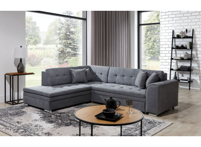 Ecksofa L-Form Designer Wohnlandschaft Sofa Couch Polster Sitz Garnitur Textil
