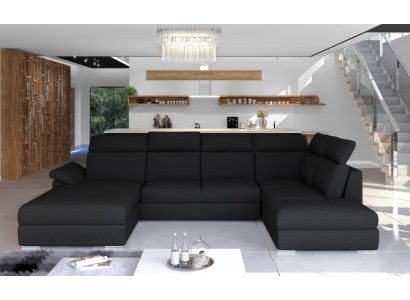 Ecksofa Stoff Eckgarnitur U-Form Sofa Couch Design Couch Polster Textil Modern