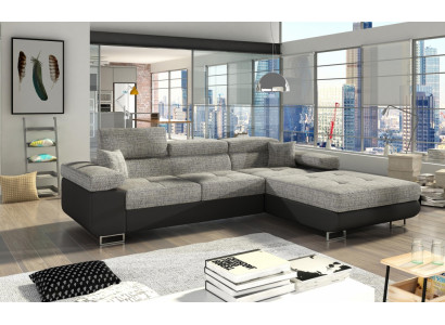 Ecksofa L-Form Wohnlandschaft Designer Sofa Couch Polster Sitz Garnitur Textil