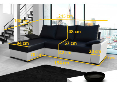 Design Ecksofa Schlafsofa Bettfunktion Couch Leder Polster Textil Sofas