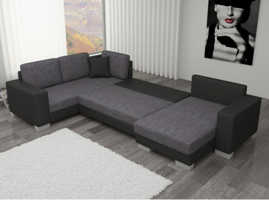 Wohnlandschaft Ecksofa Sofa Couch Polster Textil Eck Textil Stoff Garnitur Neu