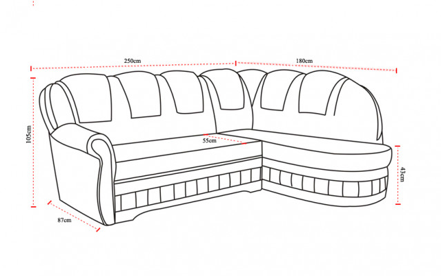 Klassische Ecksofa Schlafsofa Couch Polster Eckgarnitur Ecksofa Textil