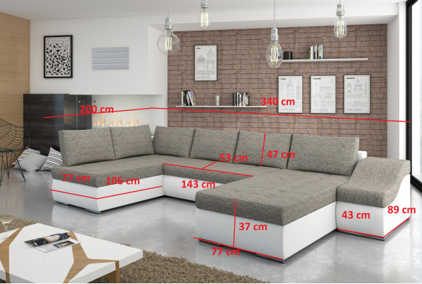 Moderne Ecksofa Schlafsofa Bettfunktion Couch Polster Eckgarnitur Wohnlandschaft