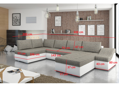 Moderne Ecksofa Schlafsofa Bettfunktion Couch Polster Eckgarnitur Wohnlandschaft