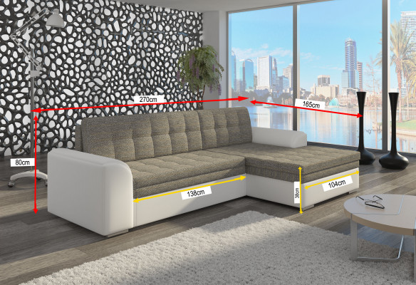 Design Schlafsofa Sofa Polster Wohnzimmer Ecksofa Couch Textl Stoff