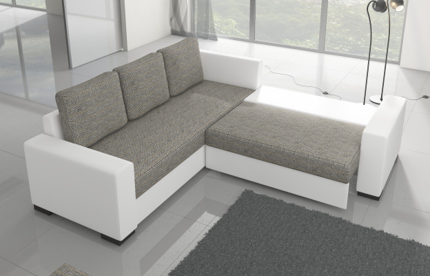 Design Schlafsofa Sofa Polster Wohnzimmer Ecksofa Sitz Couch Stoff Garnitur