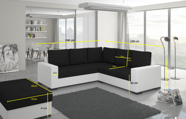 Design Schlafsofa Sofa Polster Wohnzimmer Ecksofa Sitz Couch Stoff Garnitur