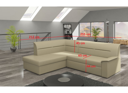 Design Ecksofa Elano L-form Bettfunktion Couch Leder Textil Sofas 