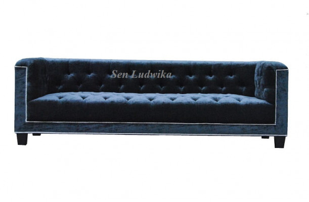 Elegante Design Couch Polster Chesterfield Sofa Couchen Sofas Dreisitzer Samt