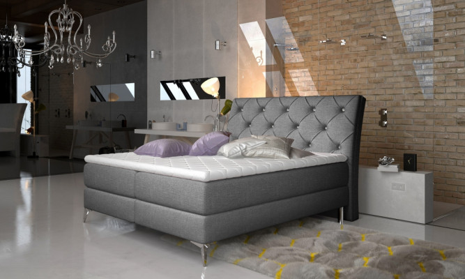 Designer Bett Schlafzimmer Betten Textil Hotel Polster Chesterfield Boxspring