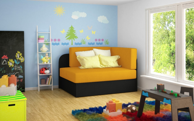 Kindersofa Couch Ecksofa Polstersofa Schlafsofa Schlaffunktion Bettkasten Zimmer