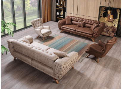 Sofagarnitur 3 3 1 1Sitzer Couch Polster Chesterfield Garnituren Sitzmöbel