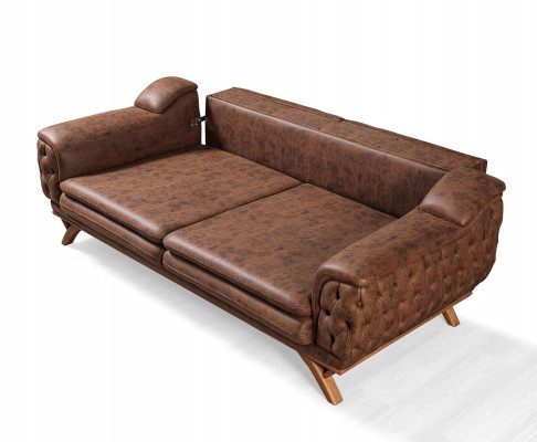 Sofa 3 Sitzer Chesterfield Stoff Couch Polster Sofas Kunstleder Couchen