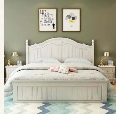 Bett Landhaus Stil Betten Doppel Holz Luxus Design Möbel Schlafzimmer Holzbett