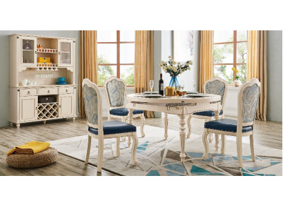 Gruppe Ess Zimmer Tisch 4x Stuhl Set Holz Garnitur Tische Rund 5tlg. Sets Möbel