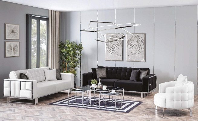 Dreisitzer Couch Sofa Möbel Einrichtung Couchen Sofas Schwarz Polster