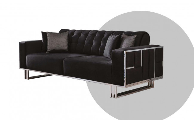 Luxus Wohnzimmer Möbel Couch Sitzgarnitur Sofa Samt Sofagarnitur 3tlg