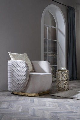 Luxus Sofa Ovale Sofagarnitur Set Polster Möbel 3+2+1 Samt Textil 3tlg.