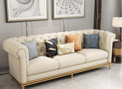 Klassischer Dreisitzer Sofa 3 Sitzer Design Chesterfield Italienische Stil