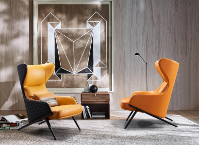 Sessel Design Schlagen Relax Lounge Club Einsitzer Polster Stoff Leder