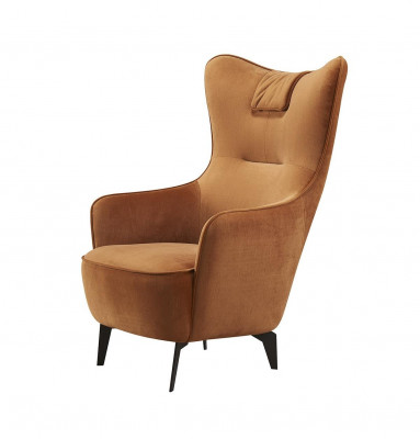 Orange Sessel Leder Sessel 76 x 80 cm Einsitzer Luxus Design Möbel