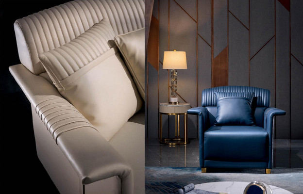 Klassischer Designer Leder Loung Club Polser Sessel Einsitzer Sofa Relax