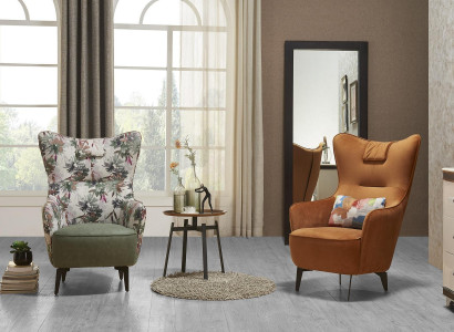 Luxus Design Möbel Stühle Moderner Design Deko Sessel Textil Wohnzimmer