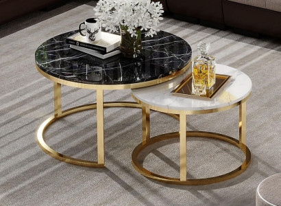 Round table couch marble round tables side natural stone stainless steel