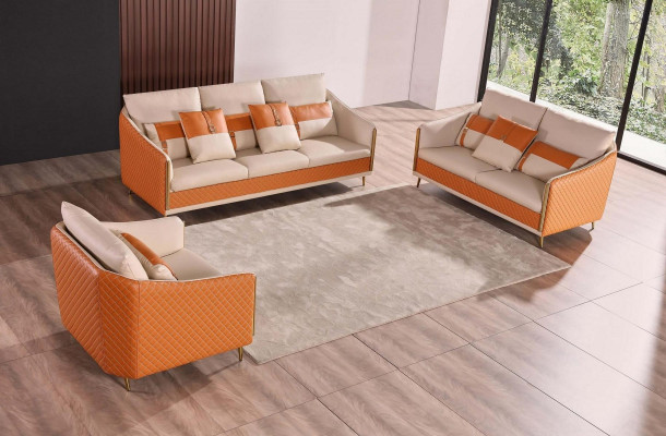 Designer-Sofa Sofa 3 Sitzer Modernes Sofa Wohnlandschaft Ledersofa