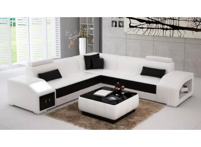 Lederpolster Design Ecksofa Couch Sofa L Form Wohnlandschaft Wohnzimmer Eckcouch