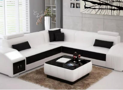 Lederpolster Design Ecksofa Couch Sofa L Form Wohnlandschaft Wohnzimmer Eckcouch